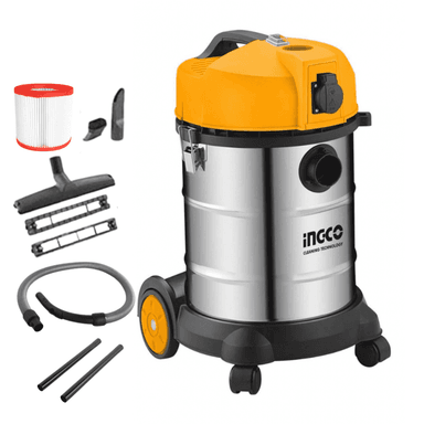 ASPIRADORA DE POLVO Y HUMEDAD 1400W 30 LITROS INGCO VC14301