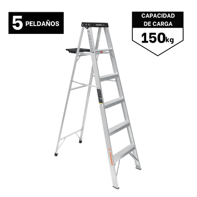 ESCALERA TRUPER TIPO TIJERA SOPORTA 150 KG 16743 EST-35 5 PELDAÑOS