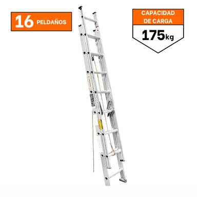 ESCALERA TRUPER TELESCOPICA SOPORTA 150 KG 16026 16 PELDAÑOS