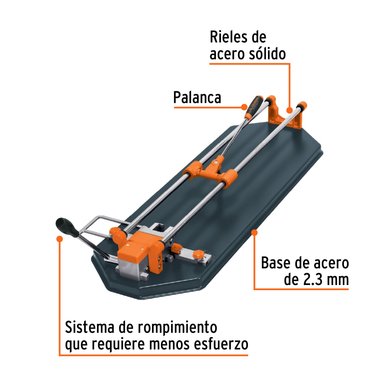 CORTADORA MAYÓLICA TRUPER 5827 NARANJA 74CM CON MALETIN - 3