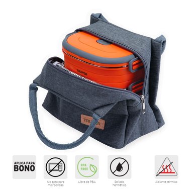 MOCHILA PORTA LAPTOP TRUPER 60179-66076-65030 NEGRO + LONCHERA TERMICA + TOMATODO - 6