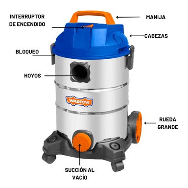 ASPIRADORA 30L 1200W TANQUE METÁLICO - 3