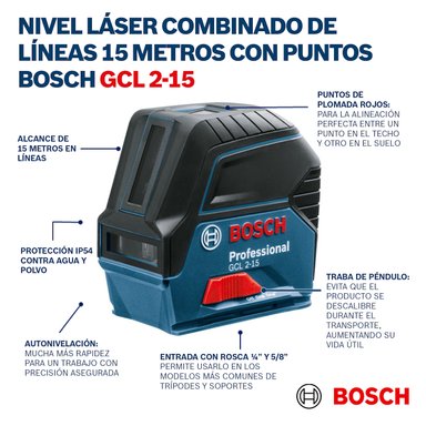 NIVEL LASER BOSCH 24 GCL 2-15 + RM1 + MALETIN - 5