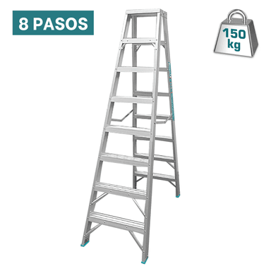 ESCALERA THLAD01081 DOBLE ACCESO SOPORTA 150 KG TOTAL 8 PASOS