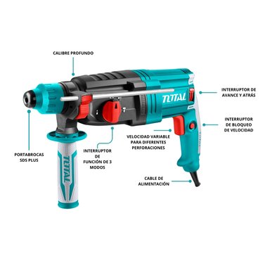 ROTOMARTILLO TOTAL TH309288 SDS PLUS 950W 2.5 JOULES - 3