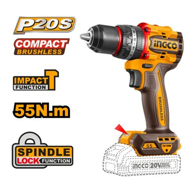 TALADRO PERCUTOR 55NM + 2 BATERIAS 2AH Y CARGADOR INGCO - 3