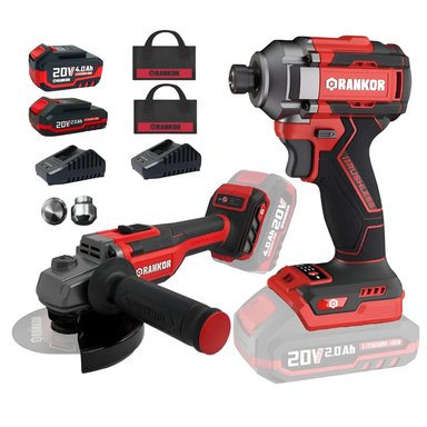 COMBO AMOLADORA INALAMBRICA + ATORNILLADOR DE IMPACTO INDUSTRIAL RANKOR