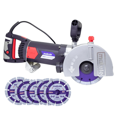 RANURADOR ACANALADORA DE CONCRETO 2400W INCLUYE 5 DISCOS MAKUTE