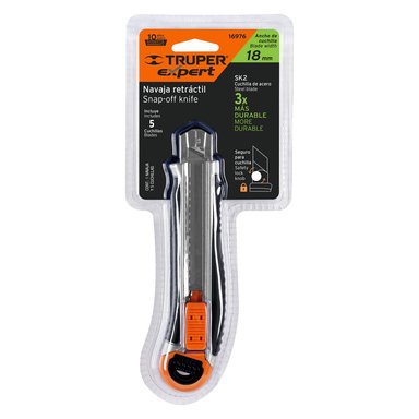 CUCHILLA TRABAJO PESADO 18 MM CON ALMA METÁLICA Y GRIP, EXPERT TRUPER - 5