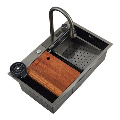 LAVADERO DE COCINA ACERO INOX SMART PREMIUM MULTIFUNCIONAL ALFA AFL-555