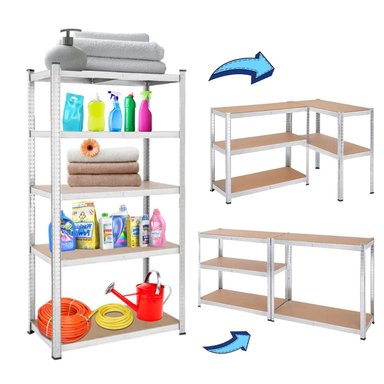 ESTANTE METÁLICO MODULAR 5 NIVELES SOPORTA 175KG WADFOW