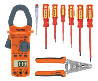 KIT PINZA AMPERIMETRICA, DESARMADORES 1000V Y ALICATE TRUPER