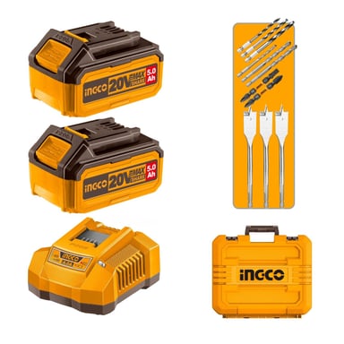 TALADRO PERCUTOR 166NM + 2 BATERIAS 5AMP Y 1 CARGADOR 20V INGCO - 3