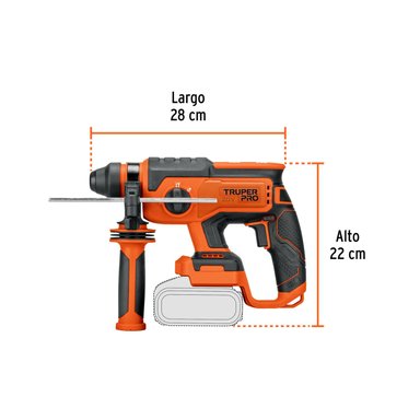 ROTOMARTILLO SDS PLUS 20V +2 BATERIAS 4 AH+ CARGADOR TRUPER - 5