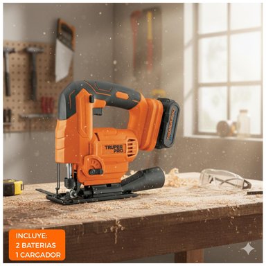 SIERRA CALADORA 20V + 2 BATERIAS 4AH + CARGADOR TRUPER - 2