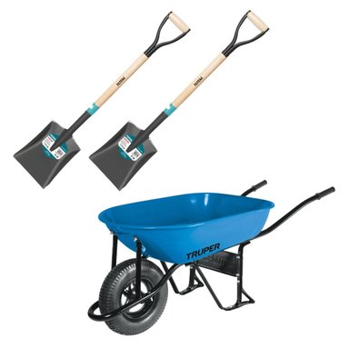 CARRETILLA 5.5 TRUPER + 2 PALAS CUADRADA TOTAL