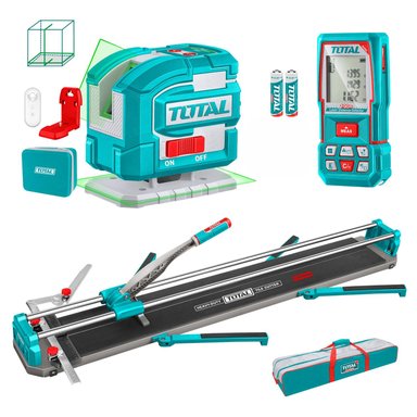 CORTADOR DE MAYOLICA 120CM + MEDIDOR 100M Y NIVEL LASER TOTAL