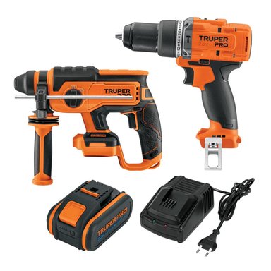 COMBO ROTOMARTILLO + TALADRO PERCUTOR + 1BAT 4AH TRUPER