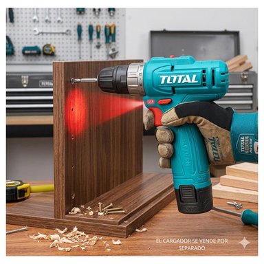 TALADRO ATORNILLADOR 12V + BATERIA TIPO C TOTAL