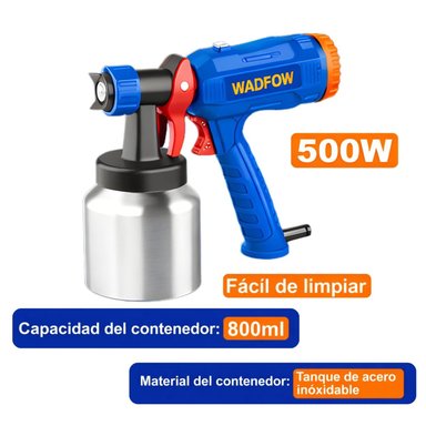 PISTOLA PARA PINTAR 500W CON VASO DE ALUMINIO 800ML WADFOW - 4