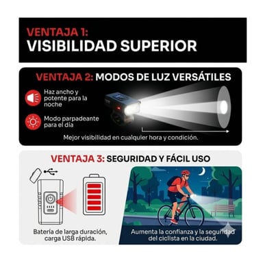 LUZ DELANTERA MULTIFUNCIONAL PARA BICICLETA OPALUX - 4