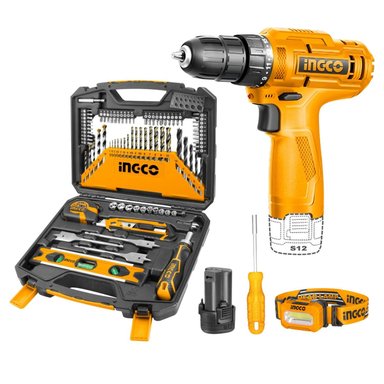 TALADRO 12V + 86 HERRAMIENTAS INGCO - 1