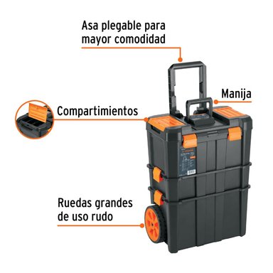 TALADRO PERCUTOR + CAJA DE HERRAMIENTAS 3 EN 1 CON RUEDAS TRUPER - 6