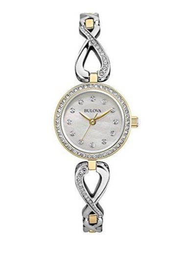 RELOJ BULOVA MUJER ANÁLOGO CRYSTAL DAMA CRISTAL SWAROVSKI DORADO COLLAR INCLUIDO