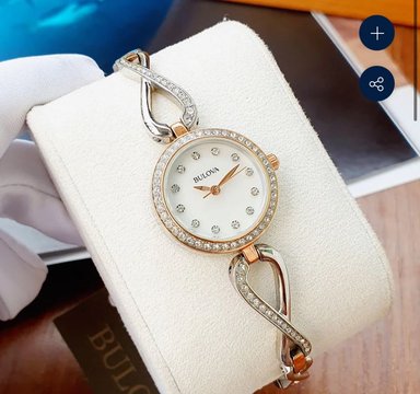 RELOJ BULOVA MUJER ANÁLOGO CRYSTAL SET CON COLLAR ORO ROSA - 2