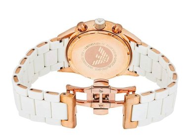 RELOJ EMPORIO ARMANI HOMBRE ANÁLOGO SPORTIVA CORREA SILICONA Y ACERO BLANCO - 5