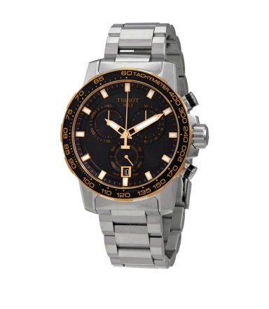 RELOJ TISSOT SUPERSPORT BISEL DORADO CON NEGRO CRONOGRAFO - 2