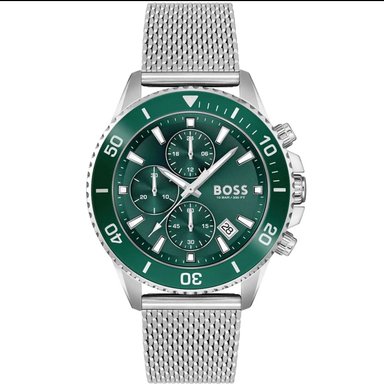 RELOJ HUGO BOSS ADMIRAL ACERO INODABLE CARATULA VERDE