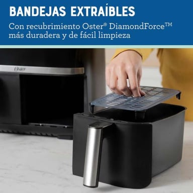 FREIDORA DE AIRE OSTER CKSTAF7MCDDF 7.6 LT DIGITAL DUAL CON RECUBRIMIENTO DIAMONDFORCE - 4