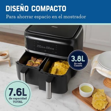 FREIDORA DE AIRE OSTER CKSTAF7MCDDF 7.6 LT DIGITAL DUAL CON RECUBRIMIENTO DIAMONDFORCE - 5