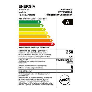 REFRIGERADORA ELECTROLUX ERT18G2HNI 138 LT TOP MOUNT FROST GRIS - 4