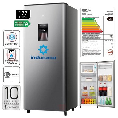 REFRIGERADORA INDURAMA RI-289D 185 LT CON DISPENSADOR AGUA SILVER