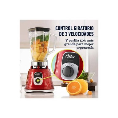 LICUADORA OSTER BLST4126R 3 VELOCIDADES CLÁSICA 1.25 LTS ROJO - 5