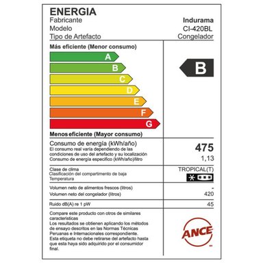 CONGELADORA INDURAMA CI-420BL 420L DEFROST BLANCO - 5