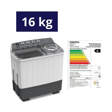 LAVADORA WESTINGHOUSE 16KG SUPERIOR SEMIAUTOMÁTICA WWTM16M2XSWW