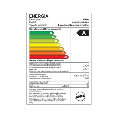 LAVADORA MABE 16 KG SUPERIOR SEMIAUTOMÁTICA BLANCA LMD6124PBBB0 - 6