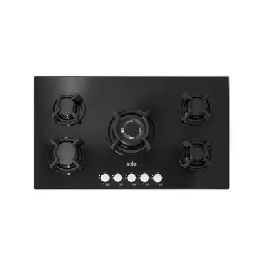 COCINA EMPOTRABLE A GAS GLP SOLE 5 HORNILLAS NEGRO 86CM SOLCO033 - 3