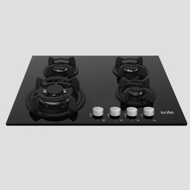 COCINA EMPOTRABLE A GAS GLP/GN SOLE 4 HORNILLAS NEGRO 60CM SOLCO034 - 2
