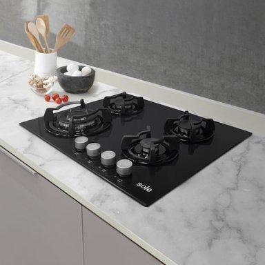 COCINA EMPOTRABLE A GAS GLP/GN SOLE 4 HORNILLAS NEGRO 60CM SOLCO034 - 3