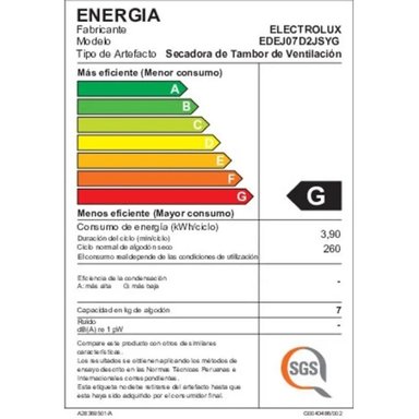 SECADORA DE ROPA DE PARED Y PISO ELECTROLUX 7KG GRIS PREMIUM CARE CON TIME CONTROL (EDEJ07D2JSYG) - 6