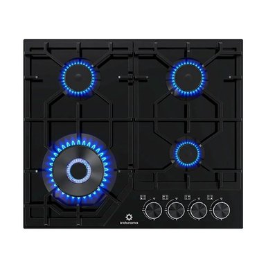 ENCIMERA EMPOTRABLE A GAS INDURAMA 4 HORNILLAS 4H EGASI-604CGNE