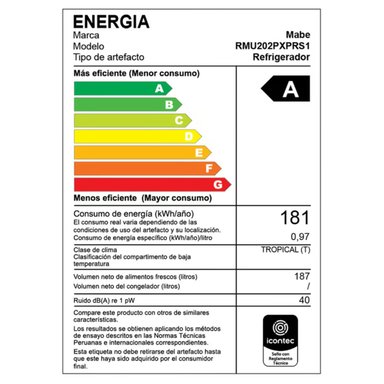 REFRIGERADORA DE 187LTS MABE INOX RMU202PXPRS1 - 4