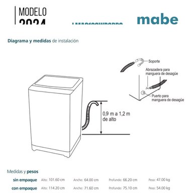 LAVADORA MABE CARGA SUPERIOR 18 KG DIRECT MOTION LMA8120WDGBB0 DIAMOND GRAY. - 4