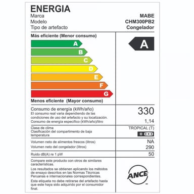 CONGELADOR COLD EXTRA150 HORIZONTAL 290 LTRS MABE CHM300PB2 BLANCO - 5