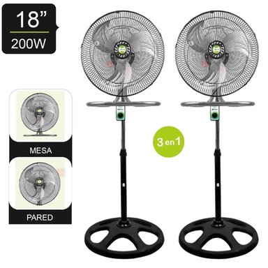 COMBO VENTILADOR PEDESTAL 18' BOSSKO BK-8218VING NEGRO