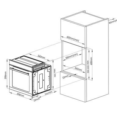 HORNO ELECTRICO EMPOTRABLE INDURAMA 75L HEI-75V2NET - 6